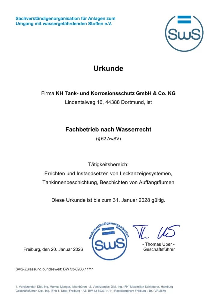 Kh fachbetriebsurkunde 2026